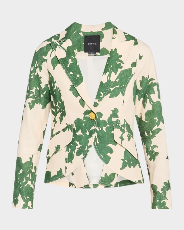 Floral One-Button Blazer